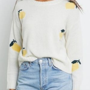 Rails XS Perci Ivory Lemons Cotton & Casmere Sweater
